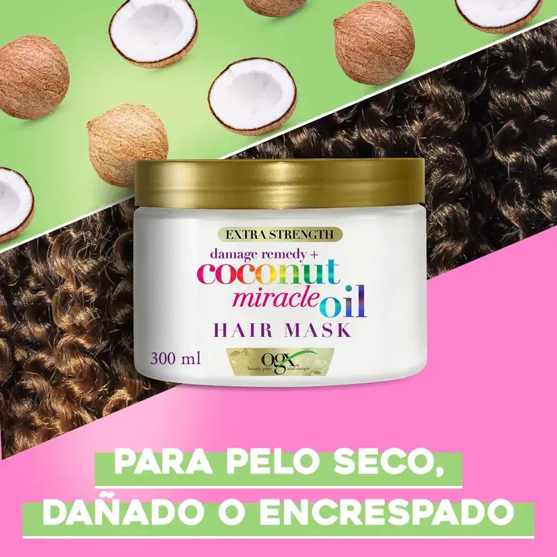 OGX Miracle Coconut Oil Hair Mask, Repairs and Revives Damaged and Fragile Hair, 168g