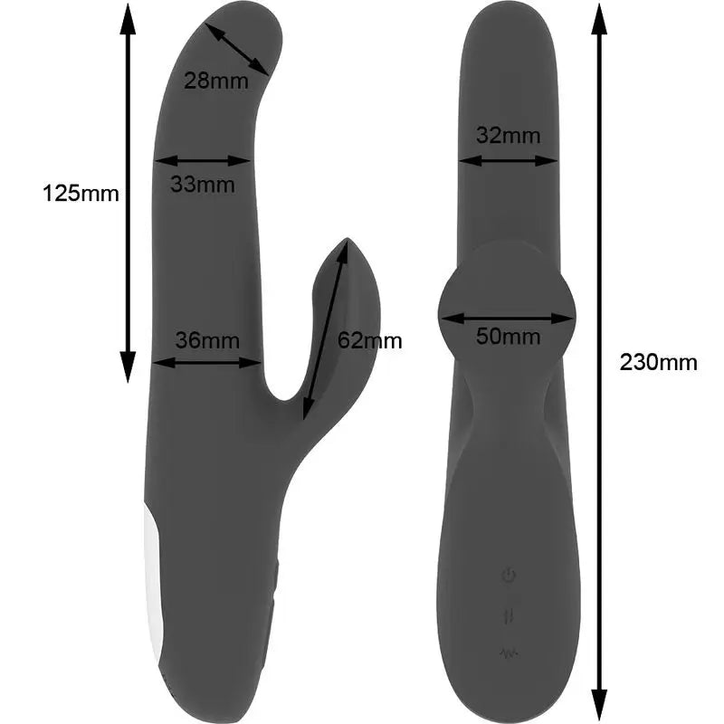 Ohmama Vibrators Vibrating Vibrator with Motion Function and Rotating Balls - Black