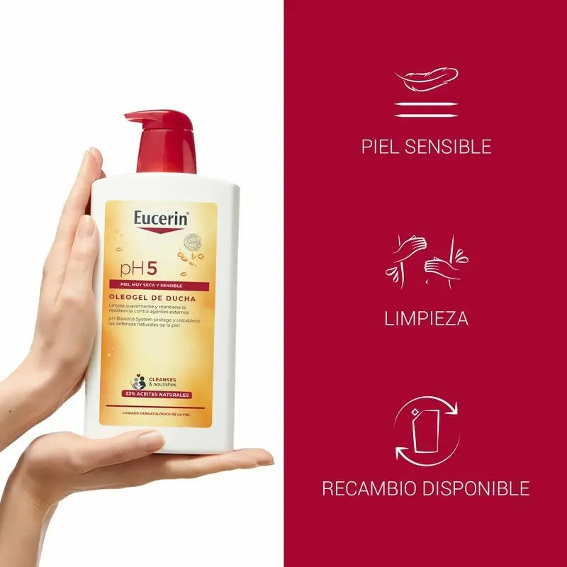 Eucerin Ph5 Shower Oil Shower Gel, 1000 ml
