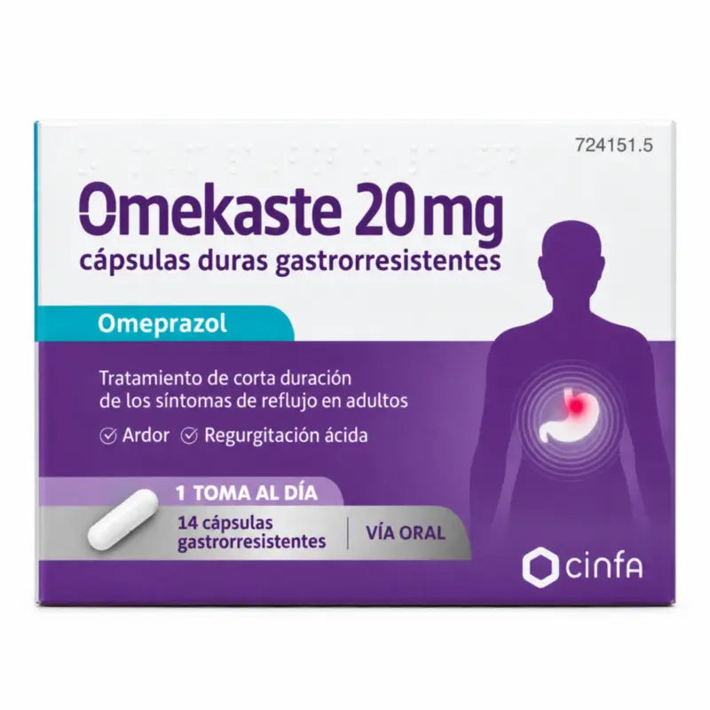 Omekaste 20 mg Blister pack, 14 gastro-resistant capsules