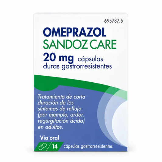 Omeprazole Sandoz Care Efg 20 mg, 14 Gastro-resistant Capsules