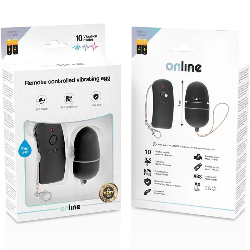 Online Remote Control Vibrating Egg - Black