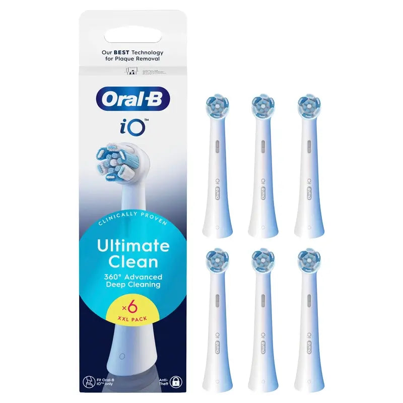 Oral-B Braun iO Ultimate Clean Replacement Brushes, 6 Pcs.