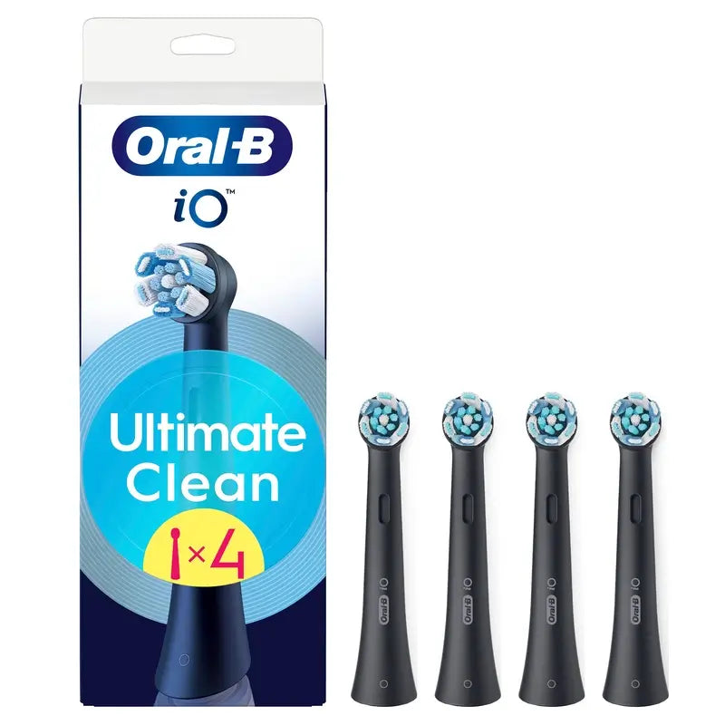 Oral B iO Ultimate Clean Black Replacement Brush Heads, 4-Pack