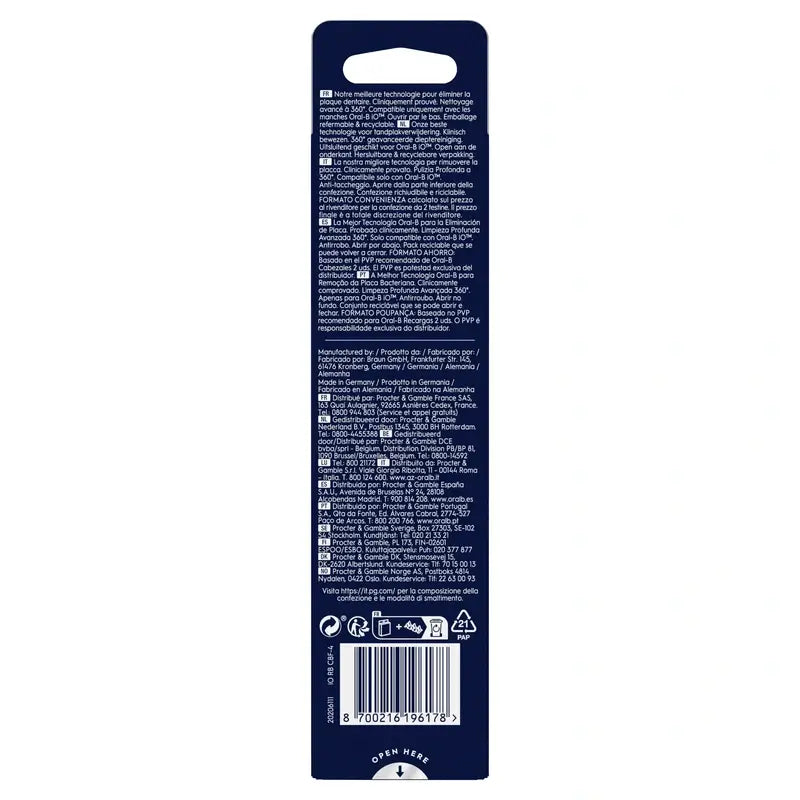 Oral B iO Ultimate Clean Black Replacement Brush Heads, 4-Pack