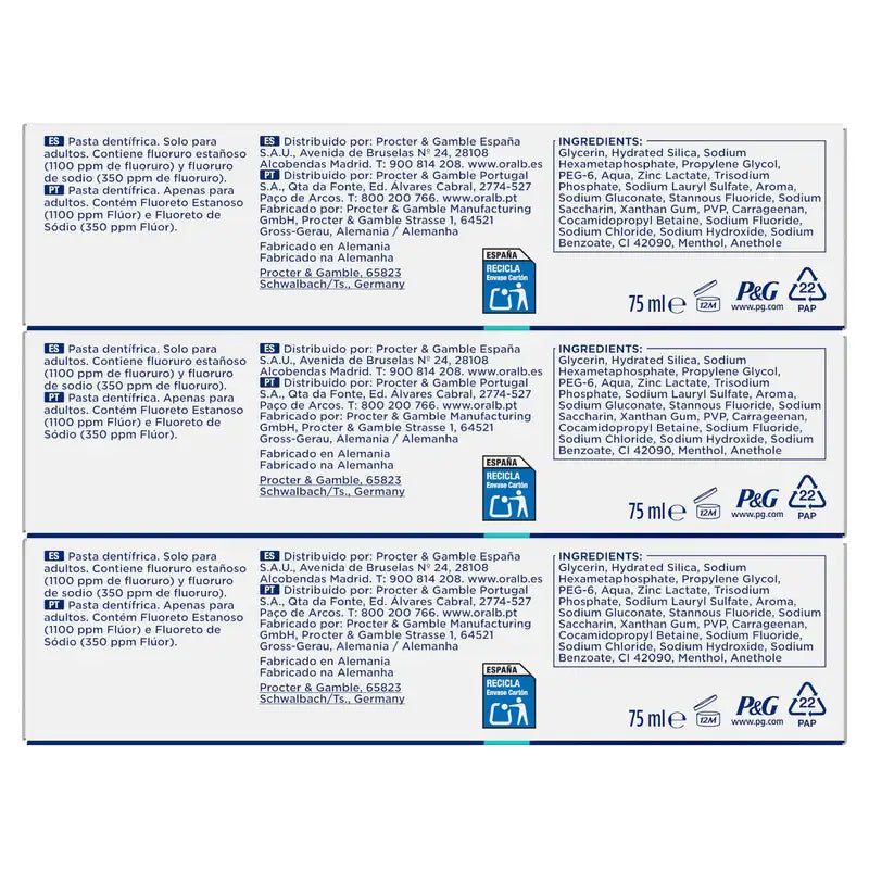 Oral-B Advanced Tartar Prevention Triplicate, 3x75ml