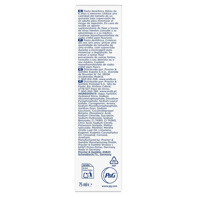 Oral-B 3Dw Radiant Whiteness Toothpaste , 75 ml