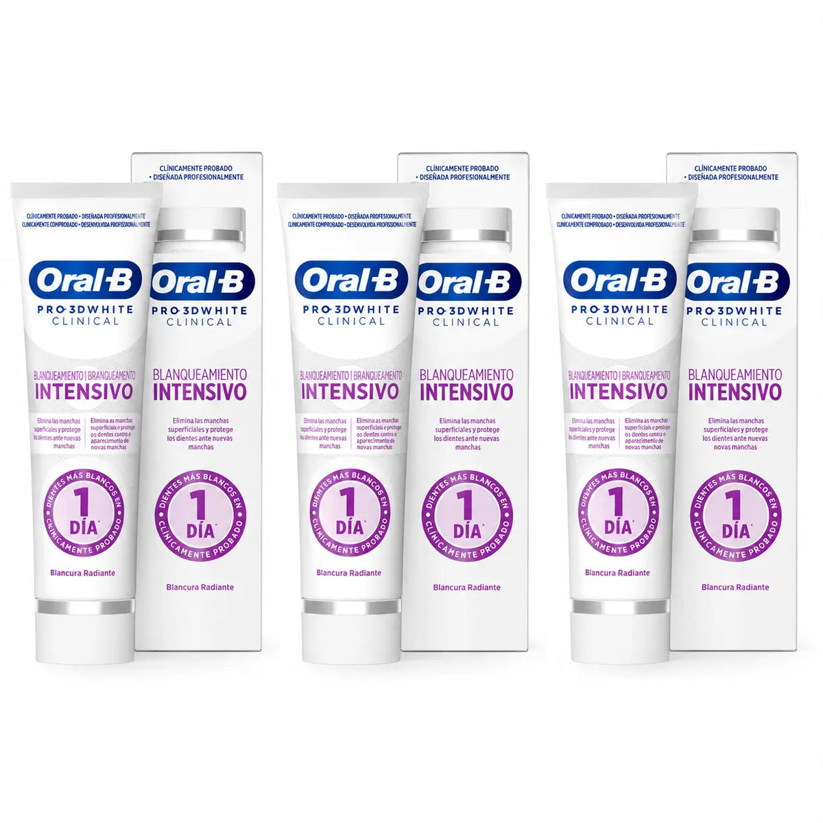 Oral-B 3D White Radiant Whitening Toothpaste, 75 ml, pack of 3