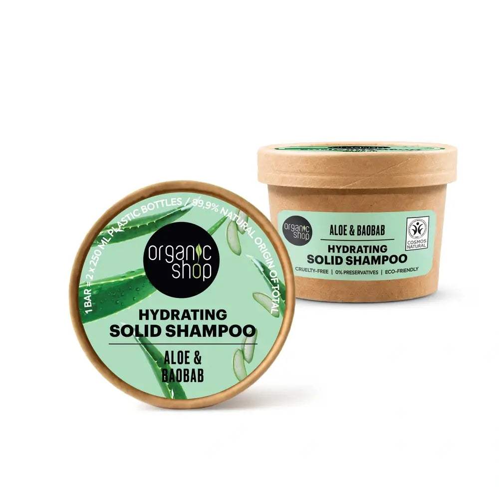 Organic Shop Aloe & Baobab Moisturising Solid Shampoo, 60 G