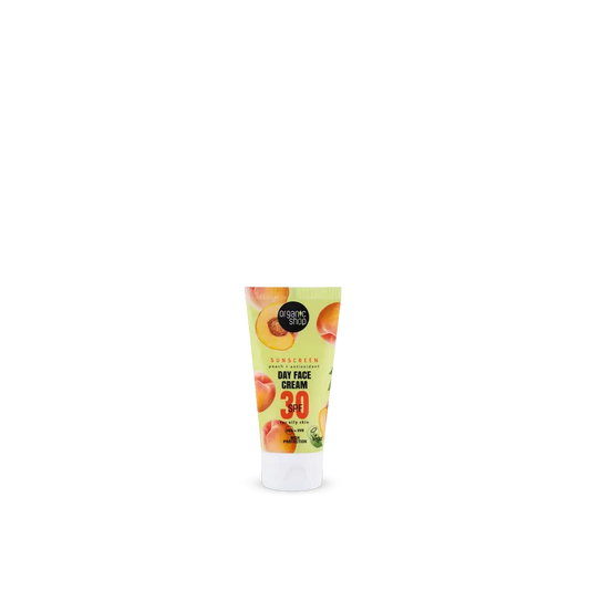 Organic Shop Day Face Cream with Peach Sun Protection + Antioxidants Spf30, 50 Ml