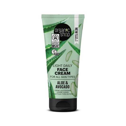 Organic Shop Smoothing Facial Cream For All Skin Types Avocado And Aloe From Organic Shop, 50 Ml