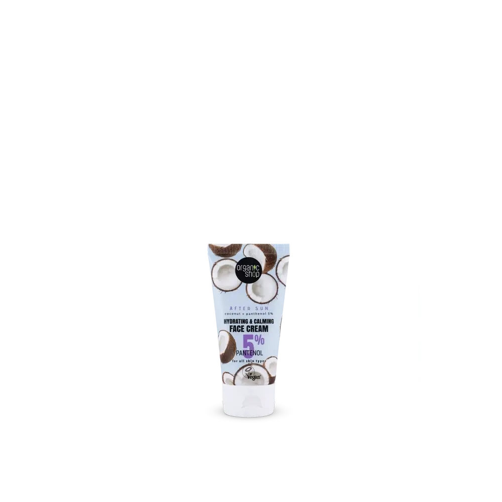 Organic Shop Moisturising and Soothing Face Cream Coconut Aftersun + Panthenol 5?%, 50 Ml