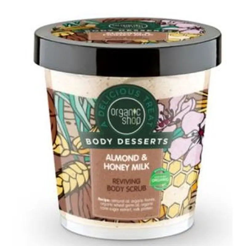Organic Shop Exfoliating Scrub Corp Stimul Almond-Milk-Honey 450Ml