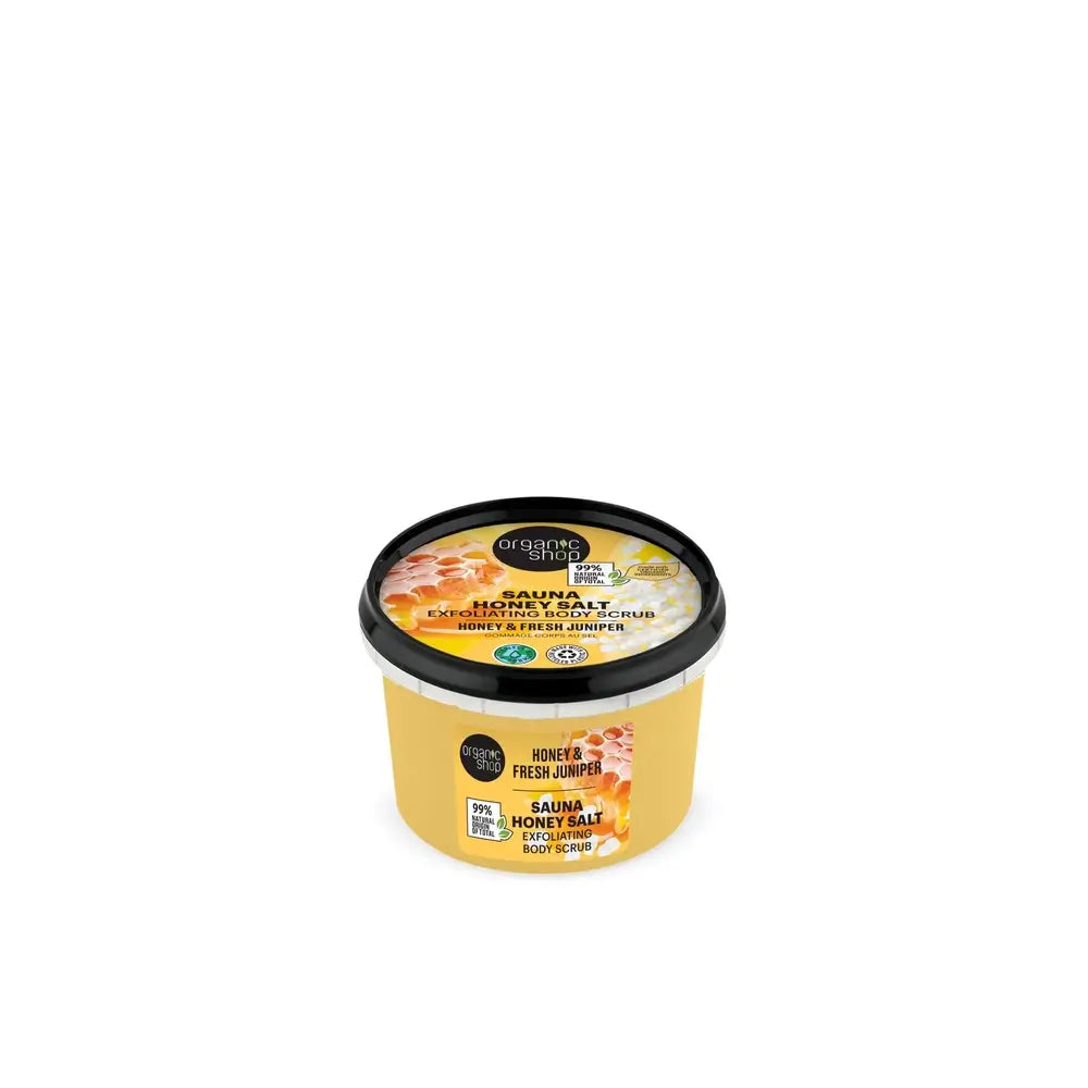 Organic Shop Honey Salt & Juniper Body Scrub with Sauna Effect, 250 Ml