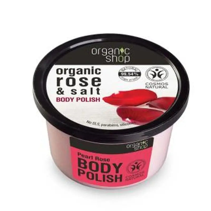 Organic Shop Rose Pearl Foaming Body Scrub 250ml.