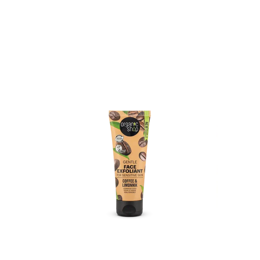 Organic Shop Gentle Facial Scrub For Sensitive Skin With Coffee And Schizandra, 75 Ml