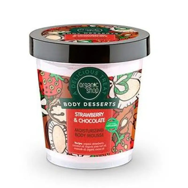 Organic Shop Strawberry & Chocolate Moisturising Body Mousse 450Ml