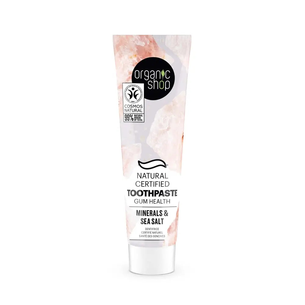 Organic Shop Os Minerals & Sea Salt. Certified Natural Toothpaste Healthy Gums, 100 G