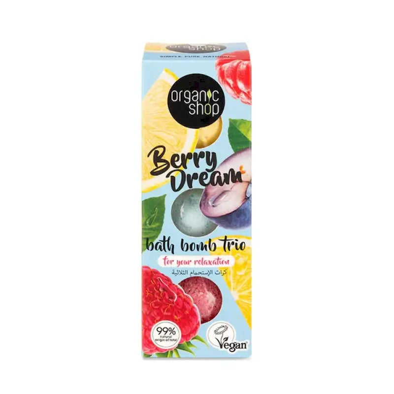 Organic Shop Berry Dream Bath Bomb Trio, 3 X 85 G