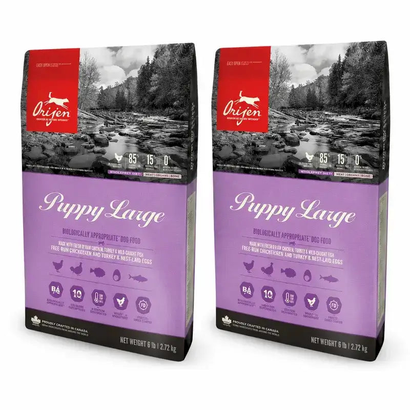 Orijen Canine Puppy Large 11,4 Kg Dog Food , pack 2