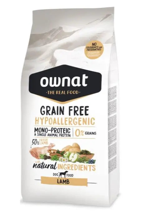 Ownat Grain Free Canine Hypo Lamb 3Kg, dog food for dogs