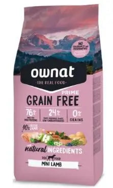 Ownat Prime Canine Adult Mini Grain Free Lamb 3kg, dog food for dogs