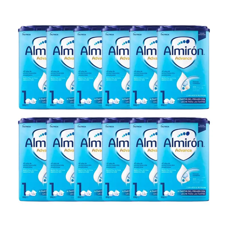 Pack 12 X Almiron Advance 1, Powdered Infant Starter Milk, from Day One, 800g