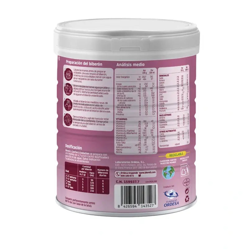 Blemil 1 Comfort Evolution, Pack 12x800g