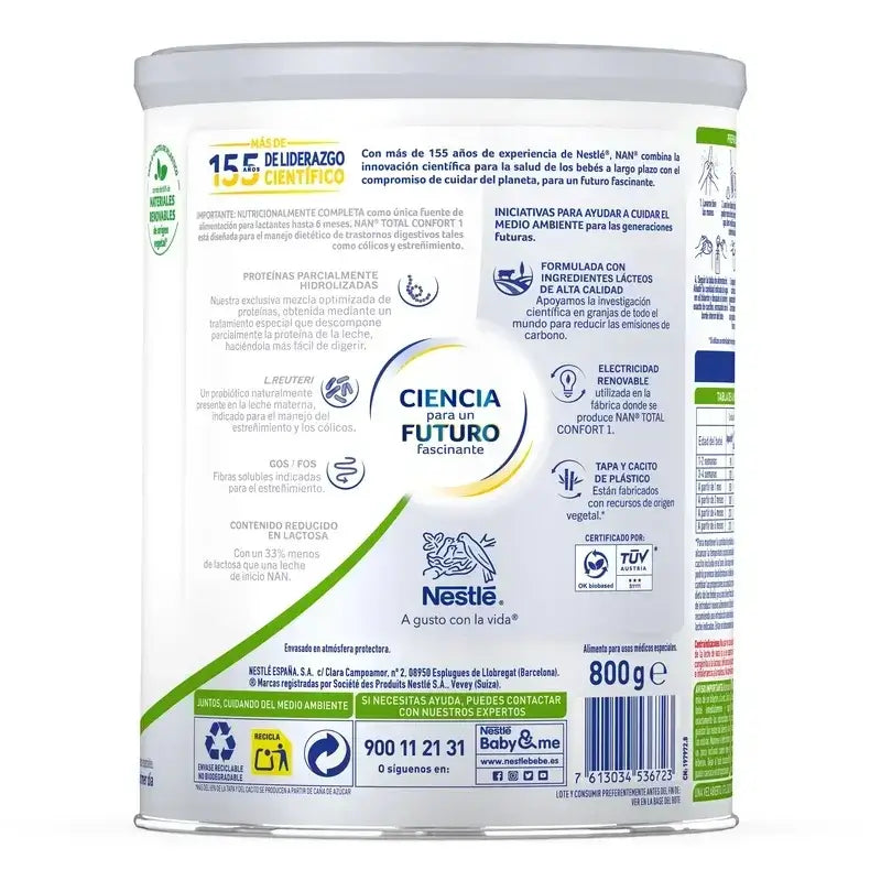 Nestlé Nan Total Comfort 1 Infant Milk, 12 X 800g Pack
