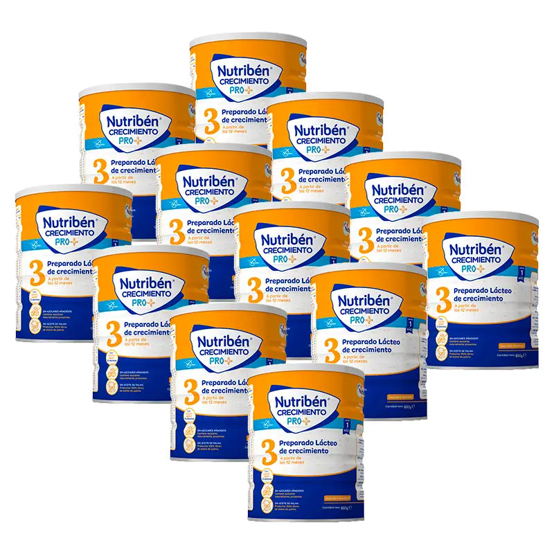 Nutribén Growth Pro+ 3 Milk, 12 X 800 grams