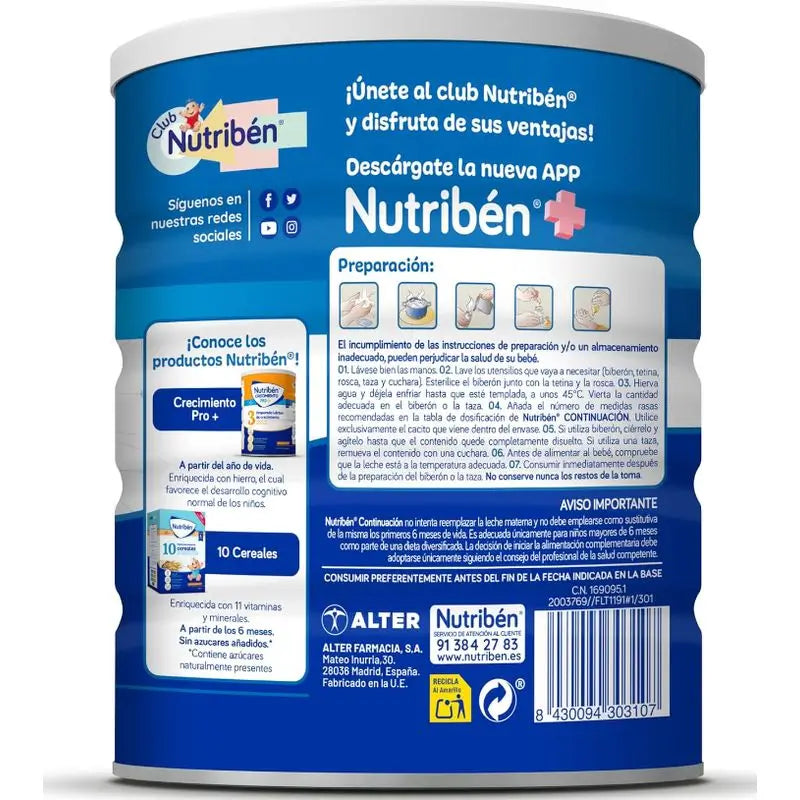 Nutribén Pro-Alfa 2 Milk Continuation, 2 X 800 g