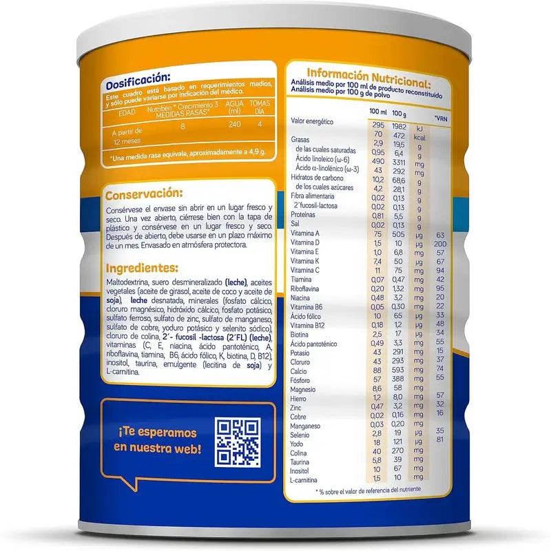 Nutribén Growth Pro+ 3 Milk, 2 X 800 grams
