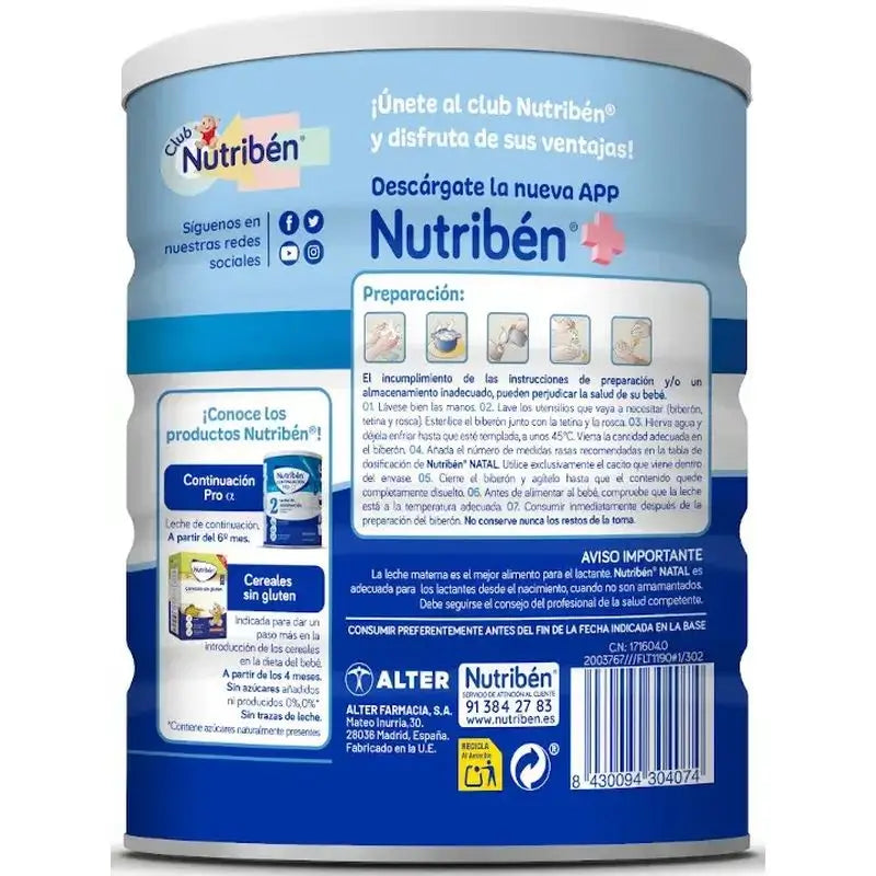 Nutribén Natal Pro-Alpha Milk Starter Milk, 2 X 400 g