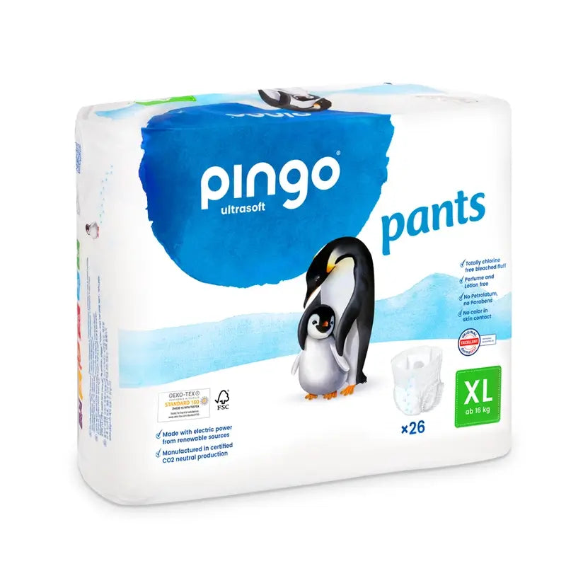 Pingo Pañal Eco-Friendly Nappy Pants, Size 6 (16 kg+), Pack of 2 x 26 units