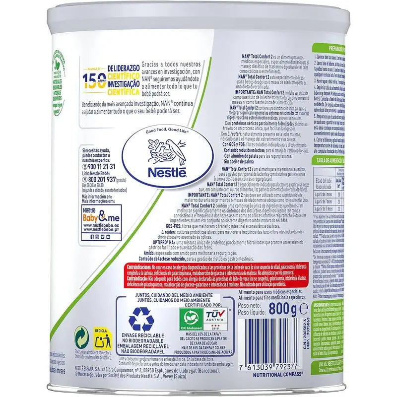 Nestlé Nan Total Comfort 2 Infant Milk, Pack 4 X 800 g