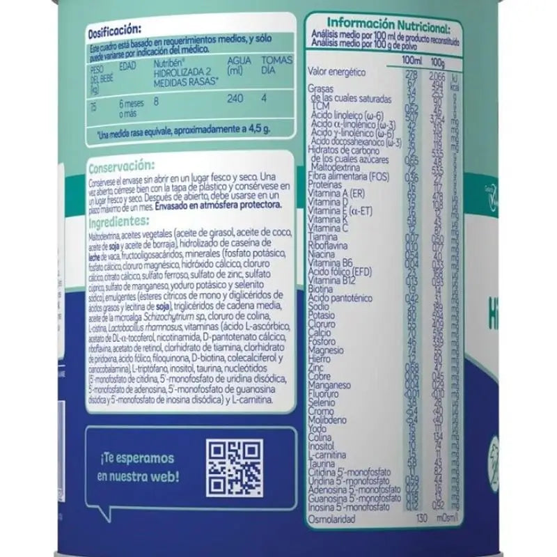 Nutribén Hydrolysed 2 Milk Continuation, 4 X 400 g