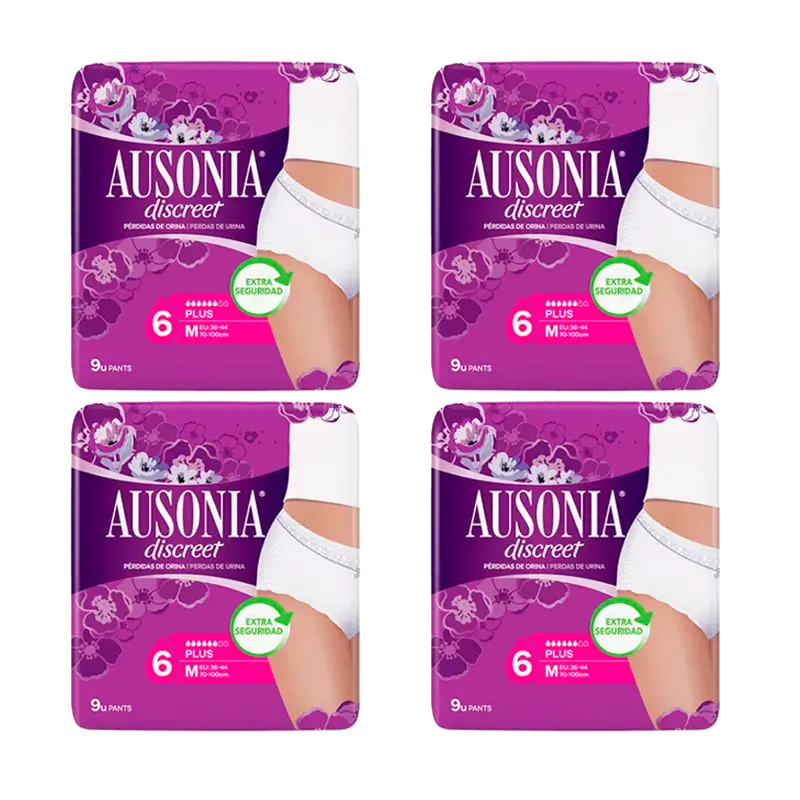 Pack 4X Ausonia Discreet Pants Plus Size M, 36 Pcs.