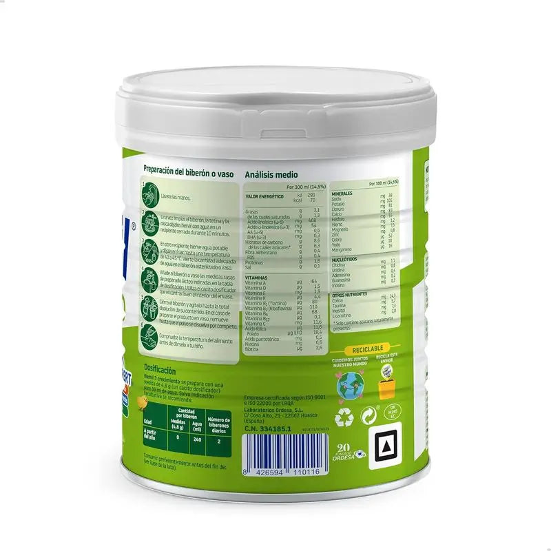 Blemil Plus 3 Growth Plus 0% Sugar, 12x800g