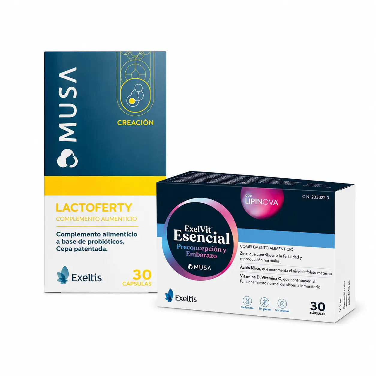 Healthy Conception Pack, Exelvit Essential + Musa Lactoferty, 30+30 capsules