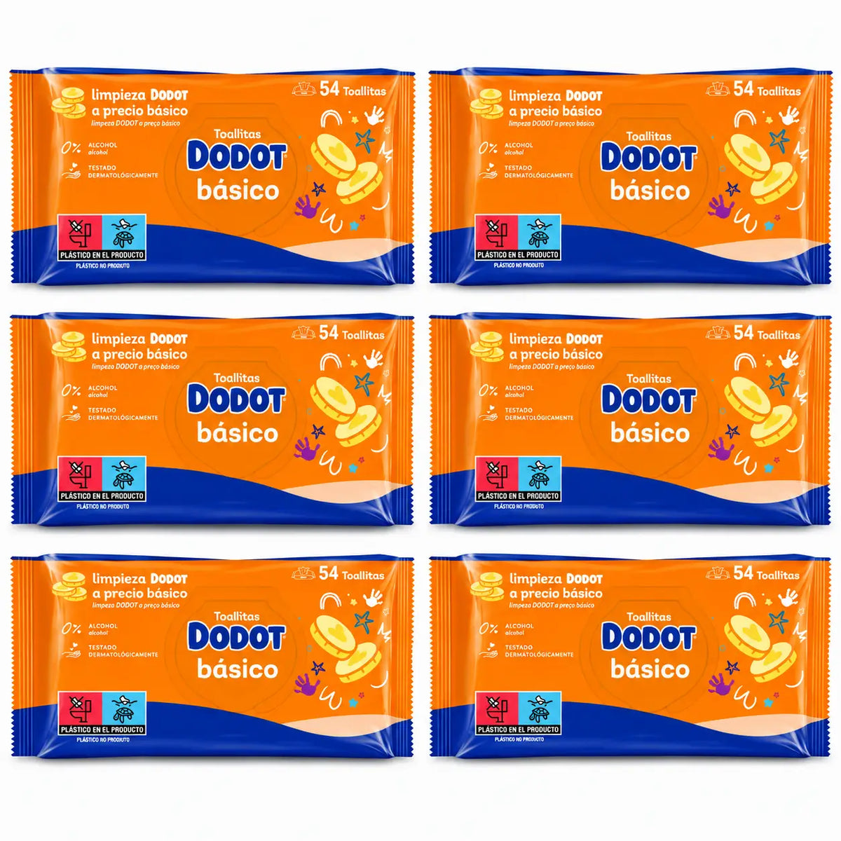 Dodot Wipes Basic, 6 x 54 (324 pieces)
