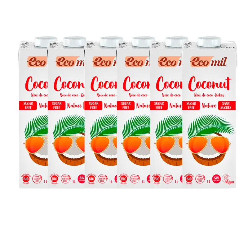 Pack Ecomil Coconut Nature Bio, 1 L, 6 units