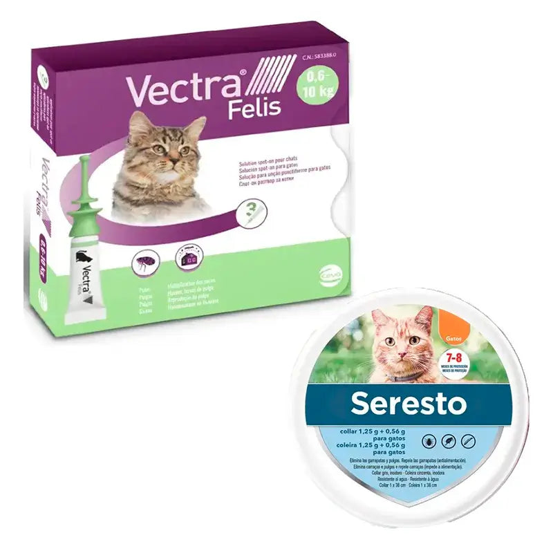 Vectra Felis + 3 Pipettes + Seresto Collar, Pack Cats