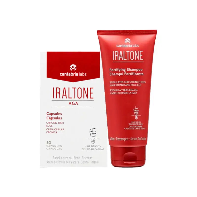 Pack IRALTONE Aga 60 Capsules + Shampoo 200 Ml