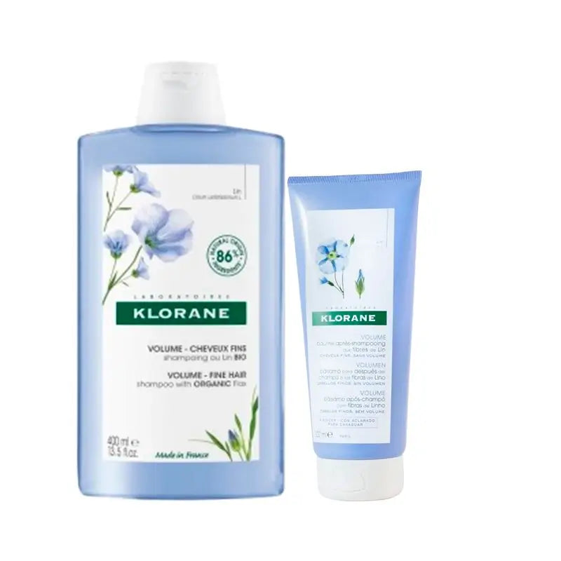 Klorane Organic Linseed Shampoo Pack, 400 ml + Klorane Organic Linseed Conditioner, 200 ml