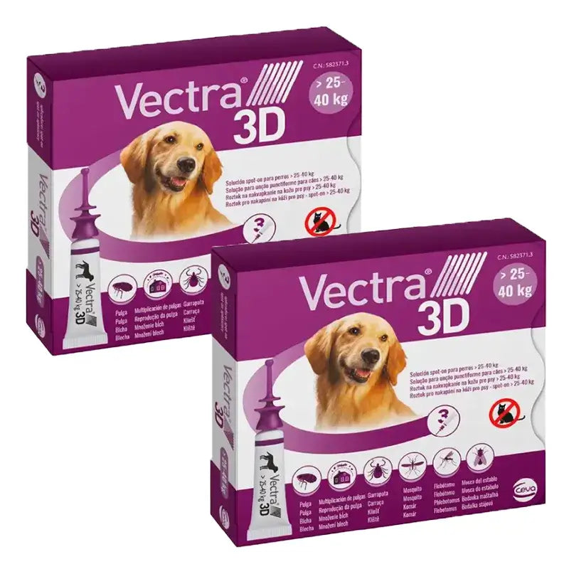 Vectra 3D Dog 25-40 kg, Pack 2 x 3 Pipettes