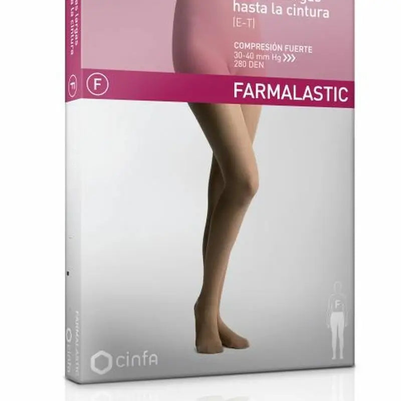 Farmalastic Compression Pantyhose Strong Compression Beige, Size M