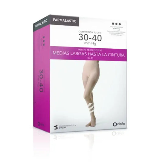 Farmalastic Compression Pantyhose Strong Compression Beige, Small Size