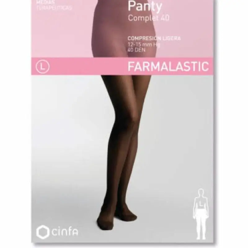 Farmalastic Light Compression Panty 40 Den Black, Size Xl