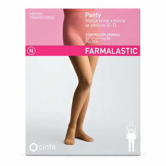 Farmalastic Compression Pantyhose Normal Compression Beige, Size Queen Plus