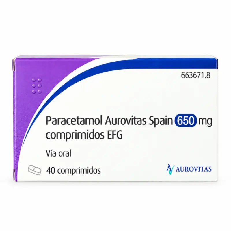 Paracetamol Aurovitas 650 mg, 40 tablets